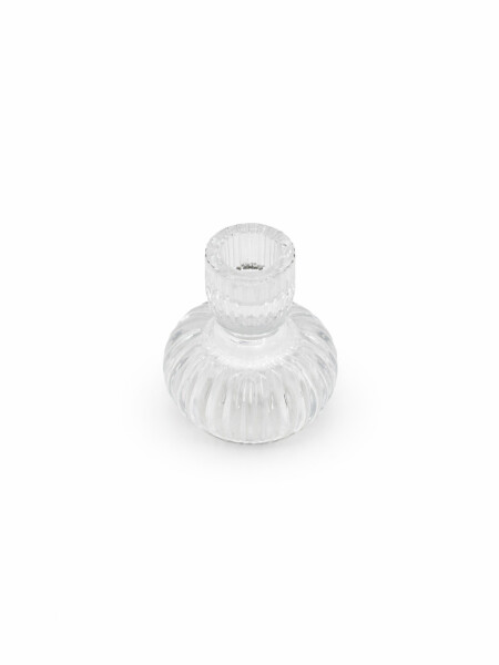 CANDELABRO VIDRIO LABRADO TRANSPARENTE