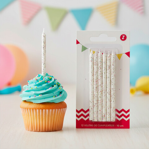 Velita Glitter Blanco x12 Velita Glitter Blanco x12