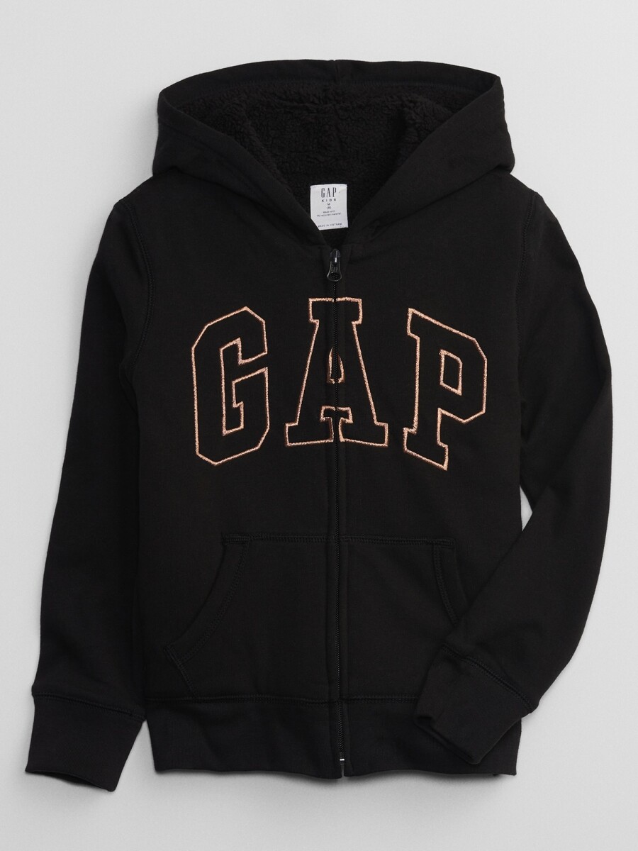 Canguro Logo Gap Con Cierre Con Corderito Niña - True Black 