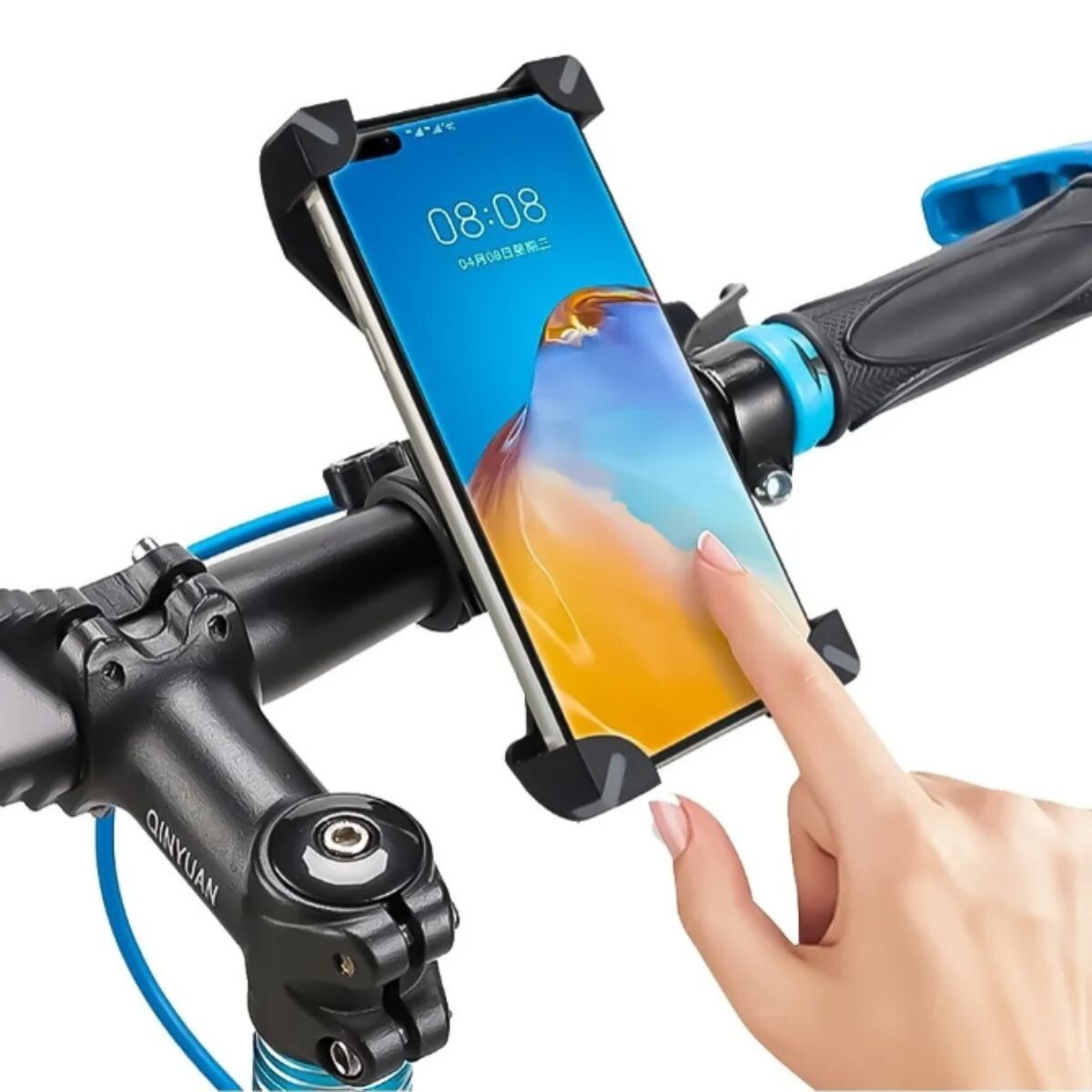 Soporte Celular Bicicleta Moto Monopatin Manubrio 360° Negro 