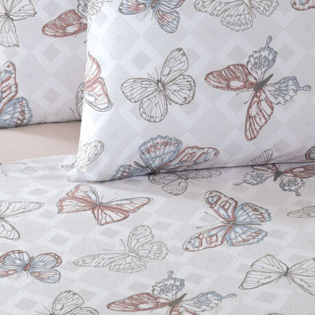 Juego Sábanas 2 Plazas Dohler 150 Hilos 100% Algodón Mariposas