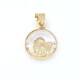 Medalla chica oro 18k y cristal Angel 12 mm Medalla chica oro 18k y cristal Angel 12 mm