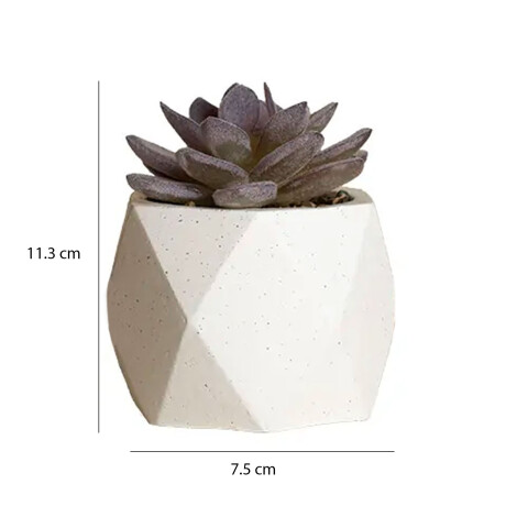 Mini Planta Artificial Decorativa Maceta Rombos en Cemento Lila