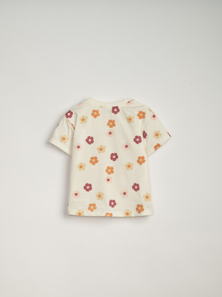 Remera estampada Flores Crudo