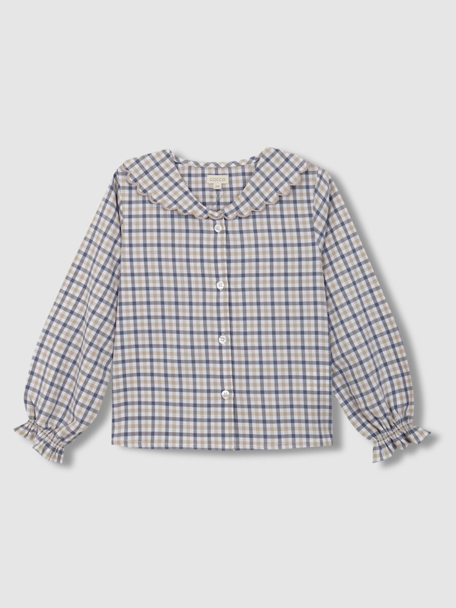 Pijama De Cuadro Vichy Gris Azulado