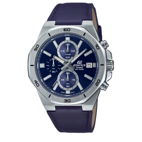 Reloj CASIO EDIFICE EFV640L-2AVUDF en Cuero Azul Esfera 47mm 0