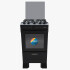 Cocina A Multigas Enxuta Cenx27544ng-1 4 Hornallas COCINA ENXUTA MULTIGAS CENX27544NG-1