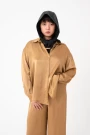 CAMISA DE TEJIDO ARRUGADO Camel