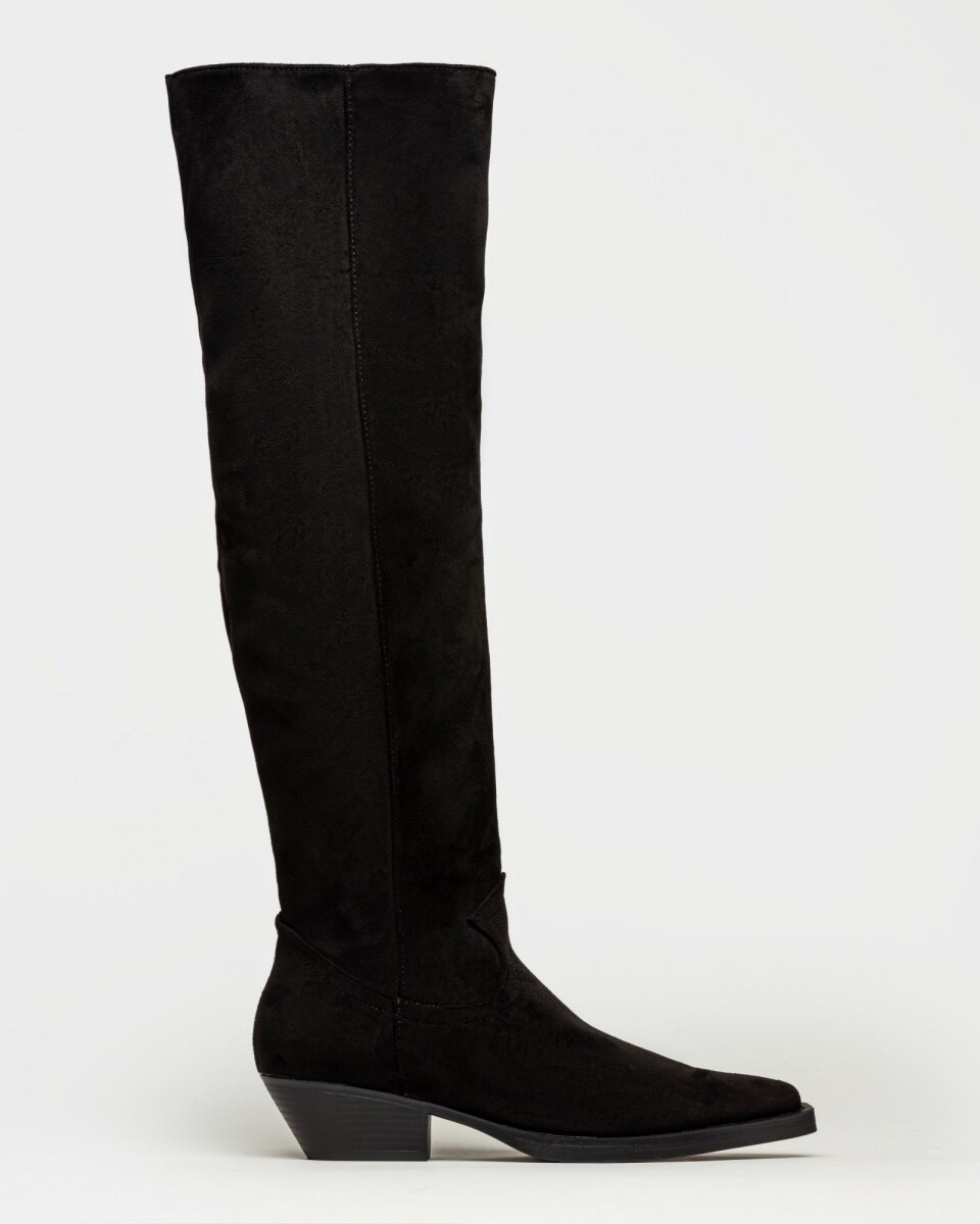 Bota caña alta Jolene en efecto gamuza - Negro 
