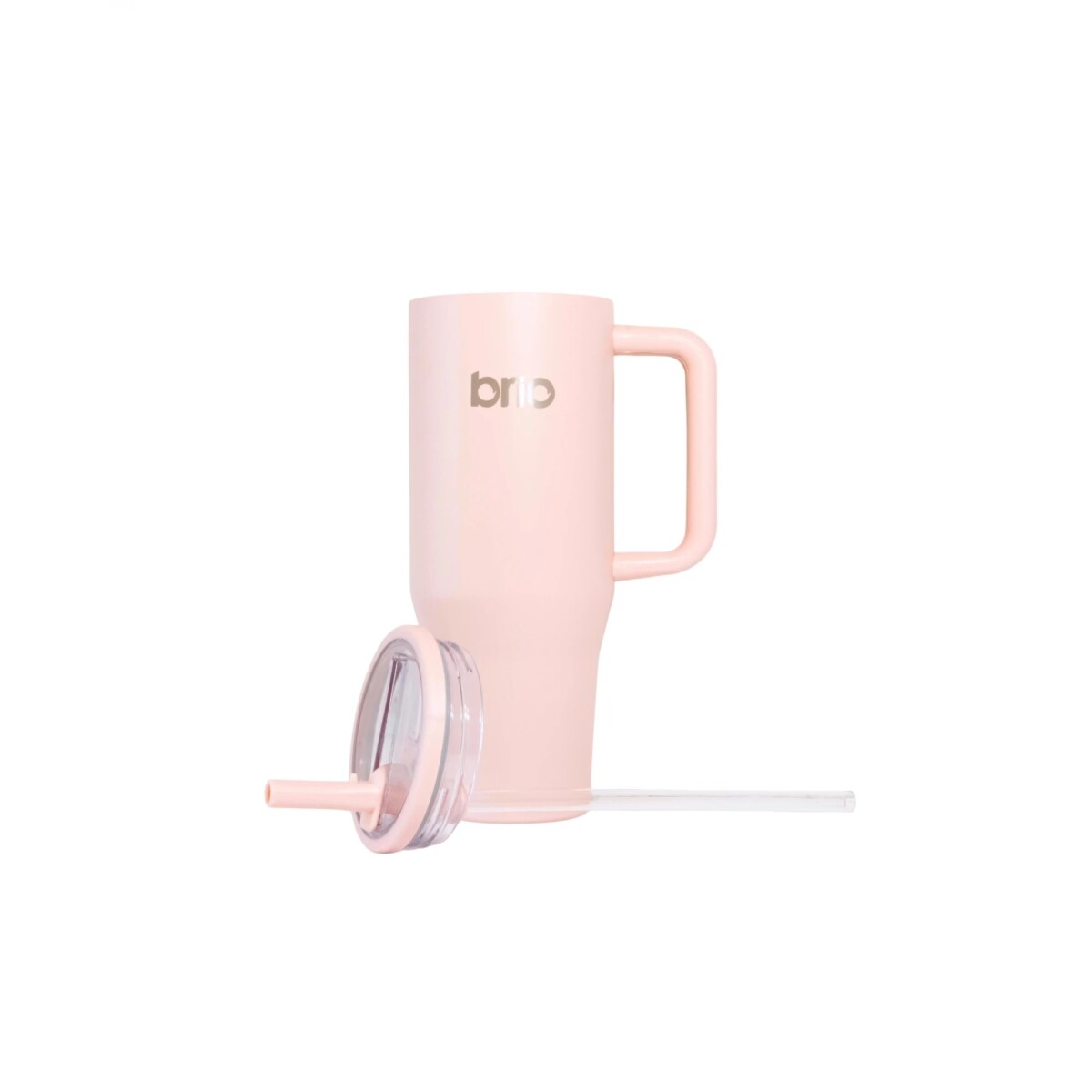 Vaso Térmico Brio 1200ML con Pico Rígido y Sorbito - ROSADO 