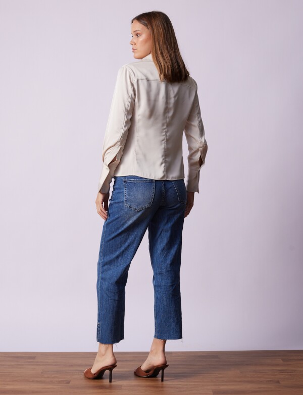 Camisa Saten BEIGE