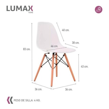 Juego de comedor Con Mesa Circular de 80cm + 4 Sillas Eames Rosa