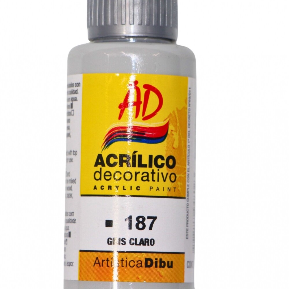 PINTURA ACRILICA ARTISTICA DIBU 60 ML. DIFERENTES COLORES COLOR GRIS CLARO 187