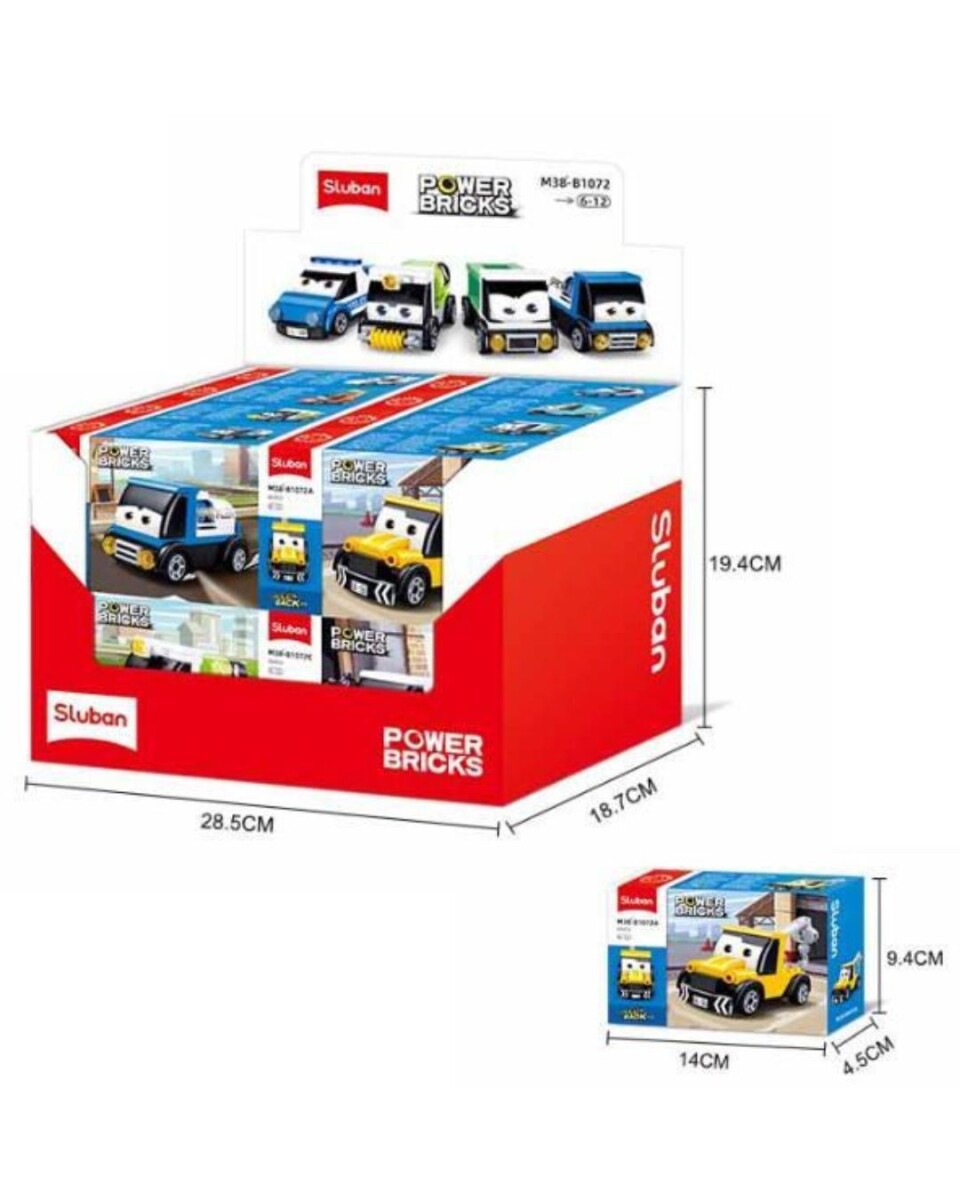 Sluban POWER BRICKS - Construcción Pull Back - Sluban Power Bricks - Construcción Pull Back 