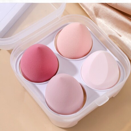 Set de Esponjas de Maquillaje con Estuche Rosa