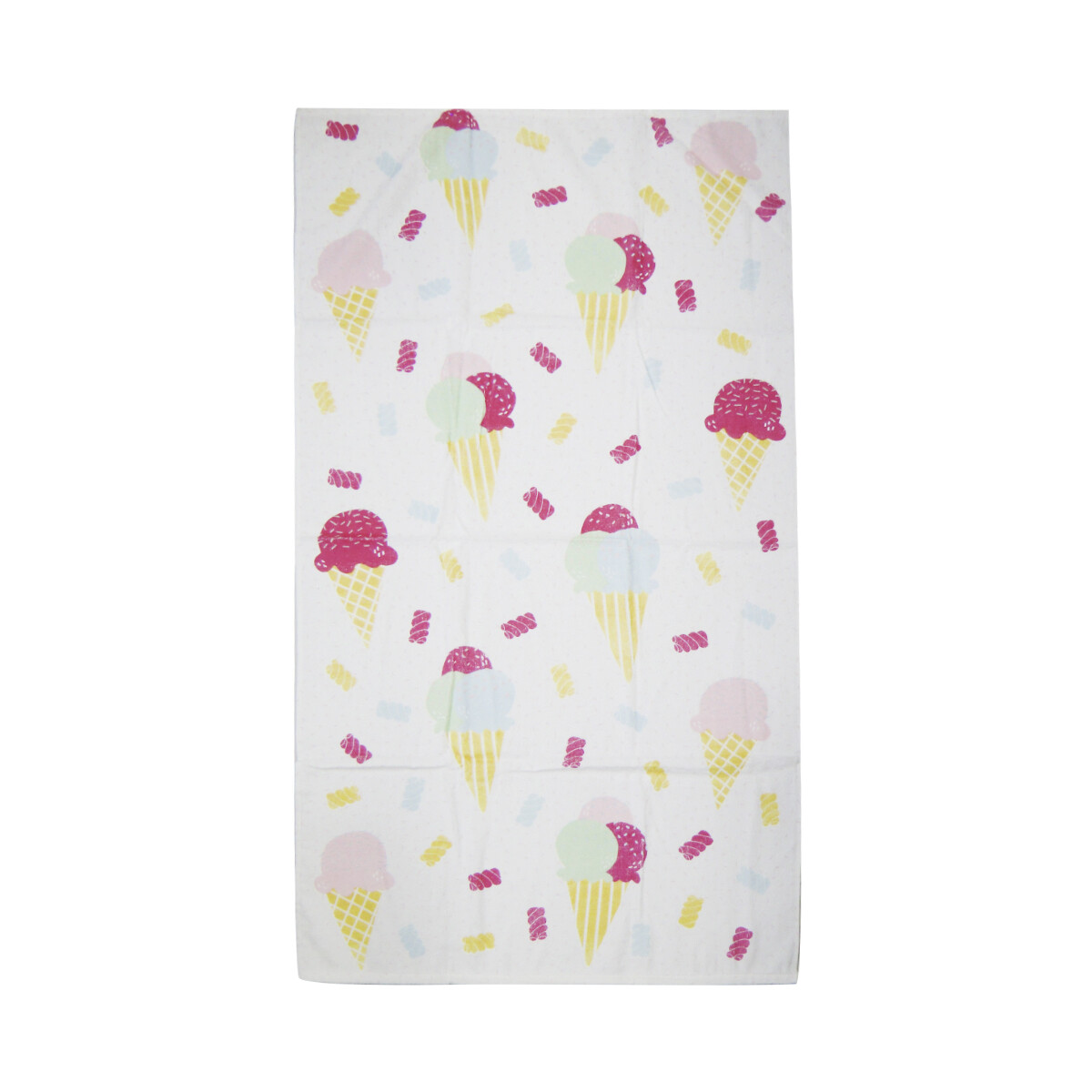 Toalla Infantil Playera Felpa Varios Diseños 70 x 130 cm 100% Algodón - Conos de Helados 