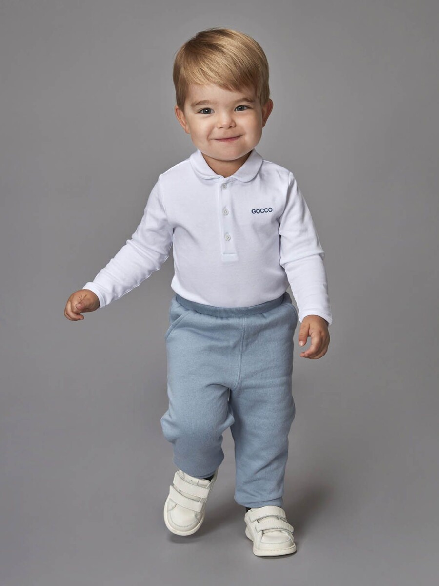 Polo Body Blanco Con Cuello Bebe Blanco Optico