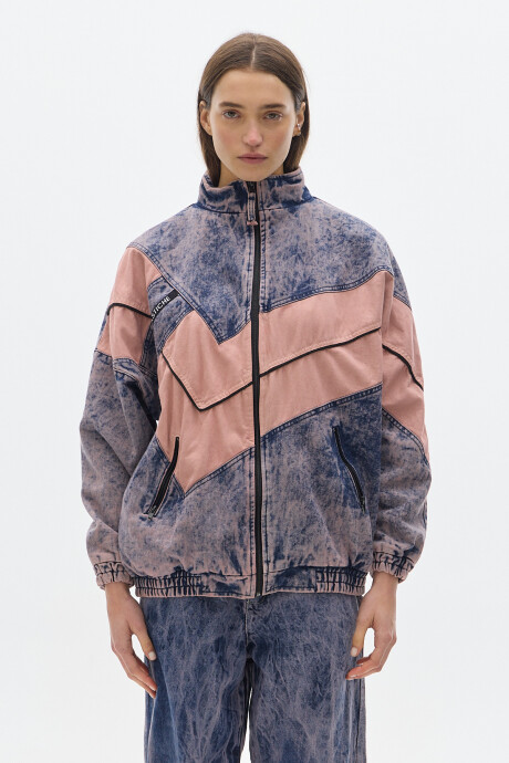 Campera Olímpica Denim Washed Rose