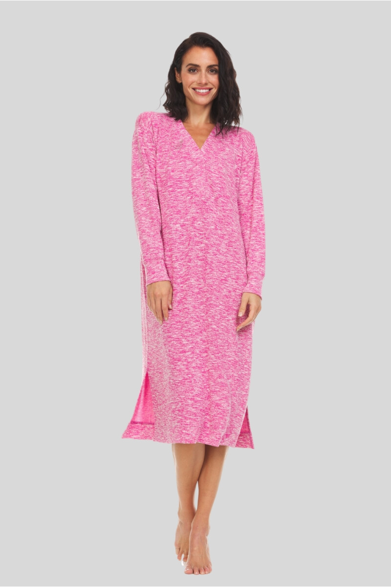 DRESS LARGO JASPEADO ROSADO