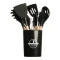 Set Utensilios Cocina Inicial Silicona Madera Plus Gourmet Negro