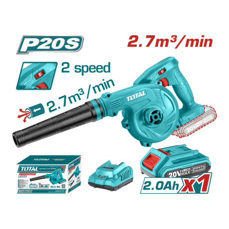 Sopla Aspirador 20V Inalámbrico con Batería y Cargador Total Sopla Aspirador 20V Inalámbrico con Batería y Cargador Total