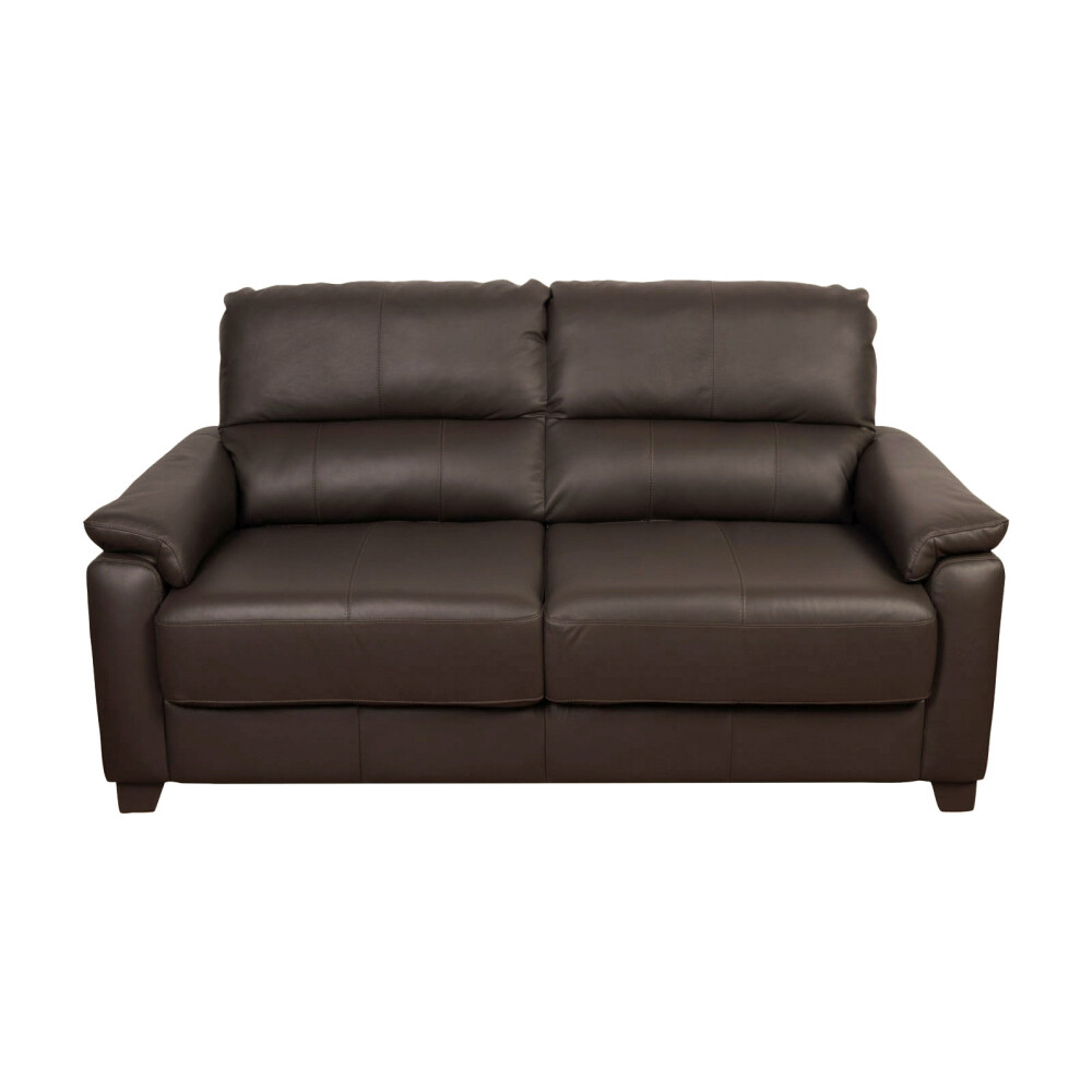 SOFA 2 CUERPOS CUERO-100-NATURAL MARRON VENECIA CHOC.