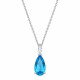 Cadena con colgante doble piedra modelo gota azul claro Cadena con colgante doble piedra modelo gota azul claro