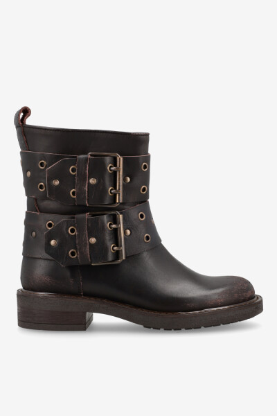 BOTA CORTA CON HEBILLA Y DETAL Marron