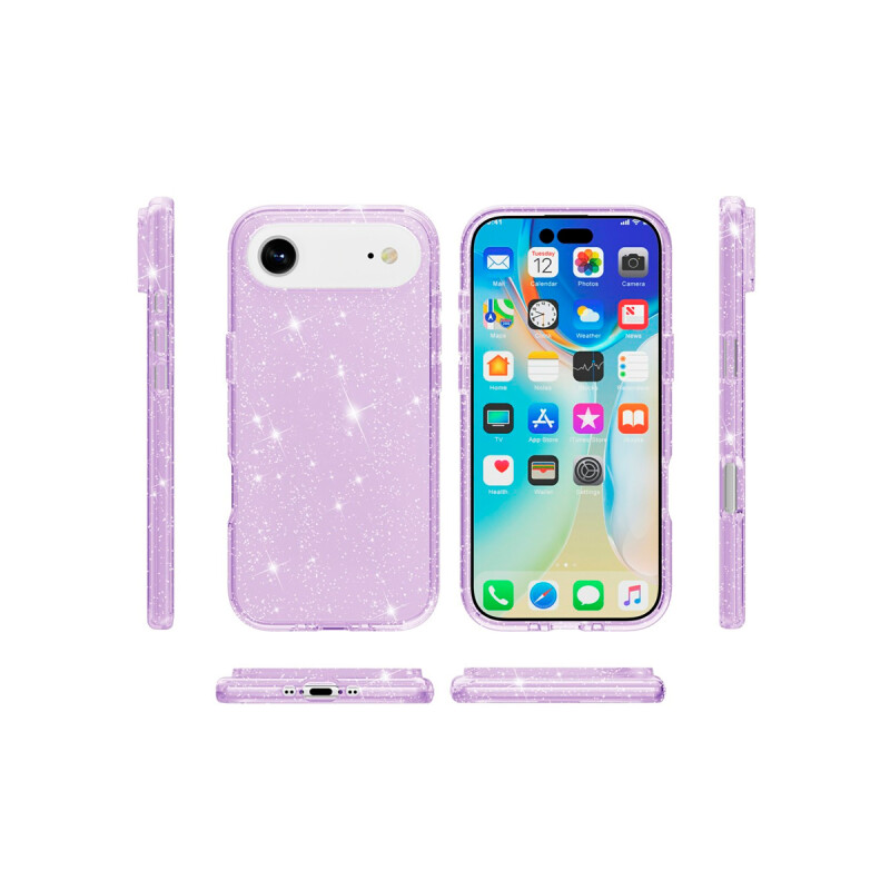 Protector para iPhone 17 Air glitter color violeta Protector Para Iphone 17 Air Glitter Color Violeta