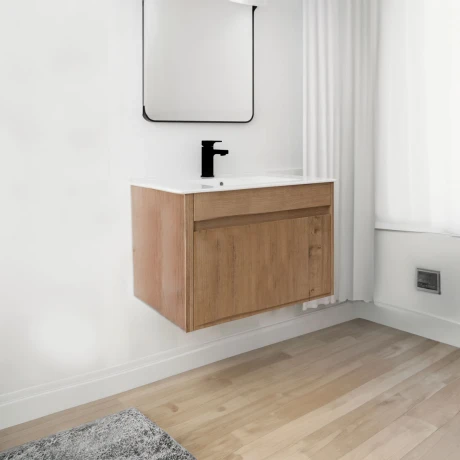 Mueble Baño 1 Cajon Con Bacha De Loza 59X45X43.5 GAMAS DE BEIGE