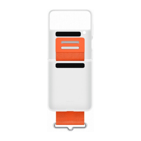 Silicone Cover con correa para Galaxy Z Flip4 White