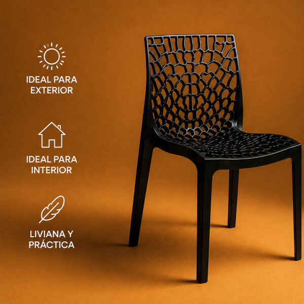 Silla Comedor ComboHome Gruvyer Pack X2 Negro 1