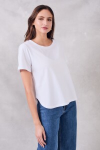 Remera Algodon Peinado Blanco