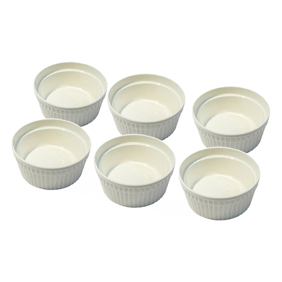 Set x6 Ramequin redondo 11x5 cm porcelana blanco - BLANCO 