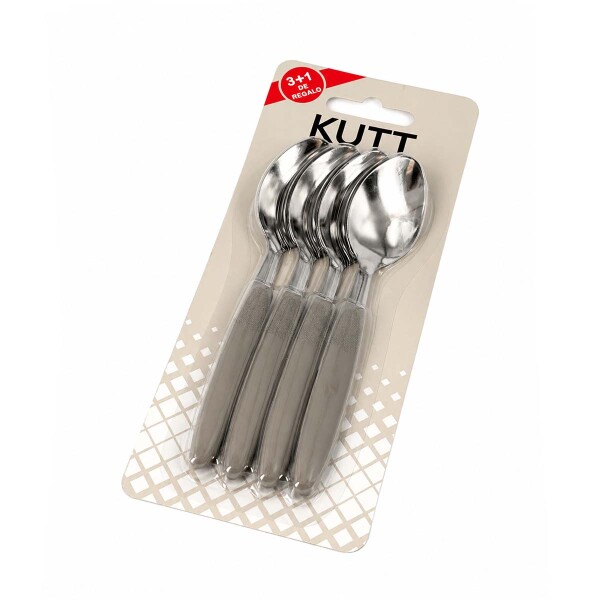 Set 3+1 Cuchara de té mango plástico gris KUTT Set 3+1 Cuchara de té mango plástico gris KUTT