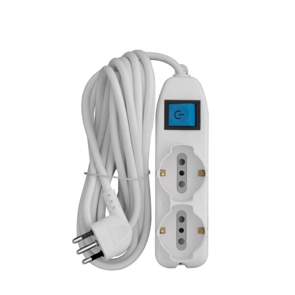 Zapatilla con 2 Schuko + 4 Modulares Blanco Electraline Zapatilla con 2 Schuko + 4 Modulares Blanco Electraline