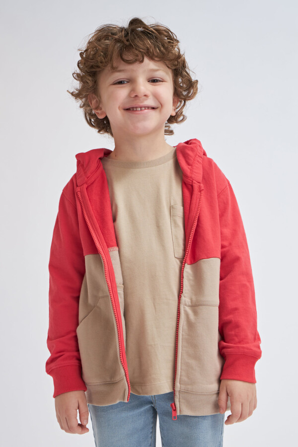 Chaqueta deportiva liviana con capucha Rojo