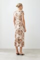 Maxi falda animal print beige