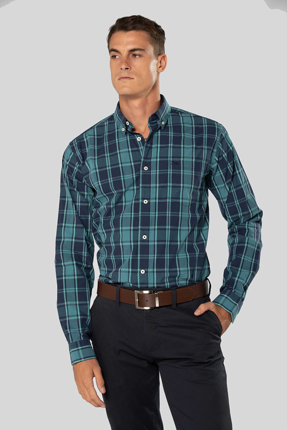 CAMISA A CUADROS Verde