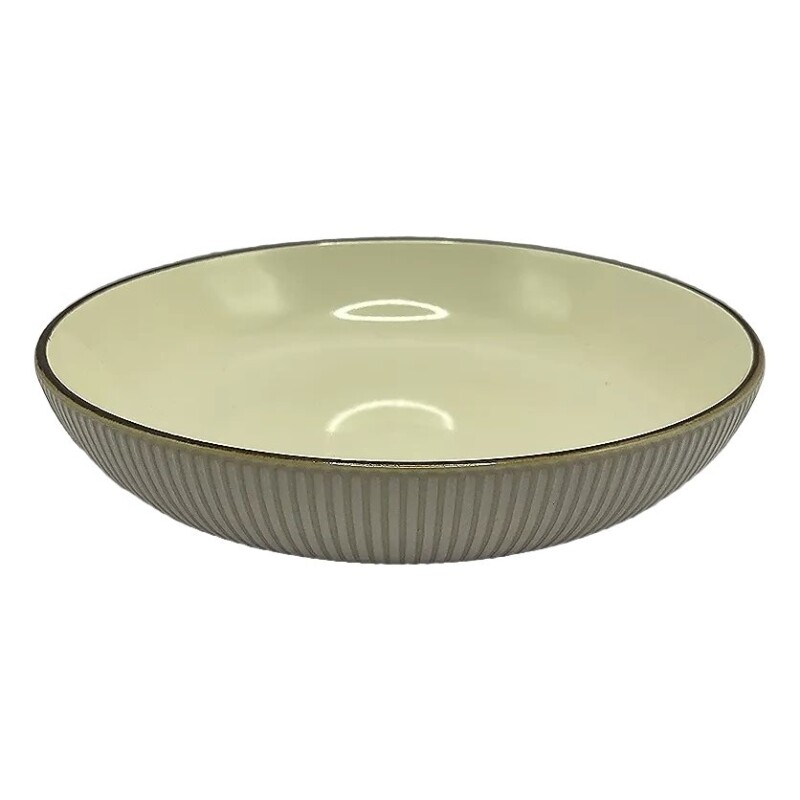 PLATO HONDO D21CM BLANCO C/BORDE MARRON PLATO HONDO D21CM BLANCO C/BORDE MARRON