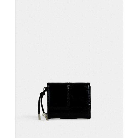 Billetera Cuerina Solapa Negro