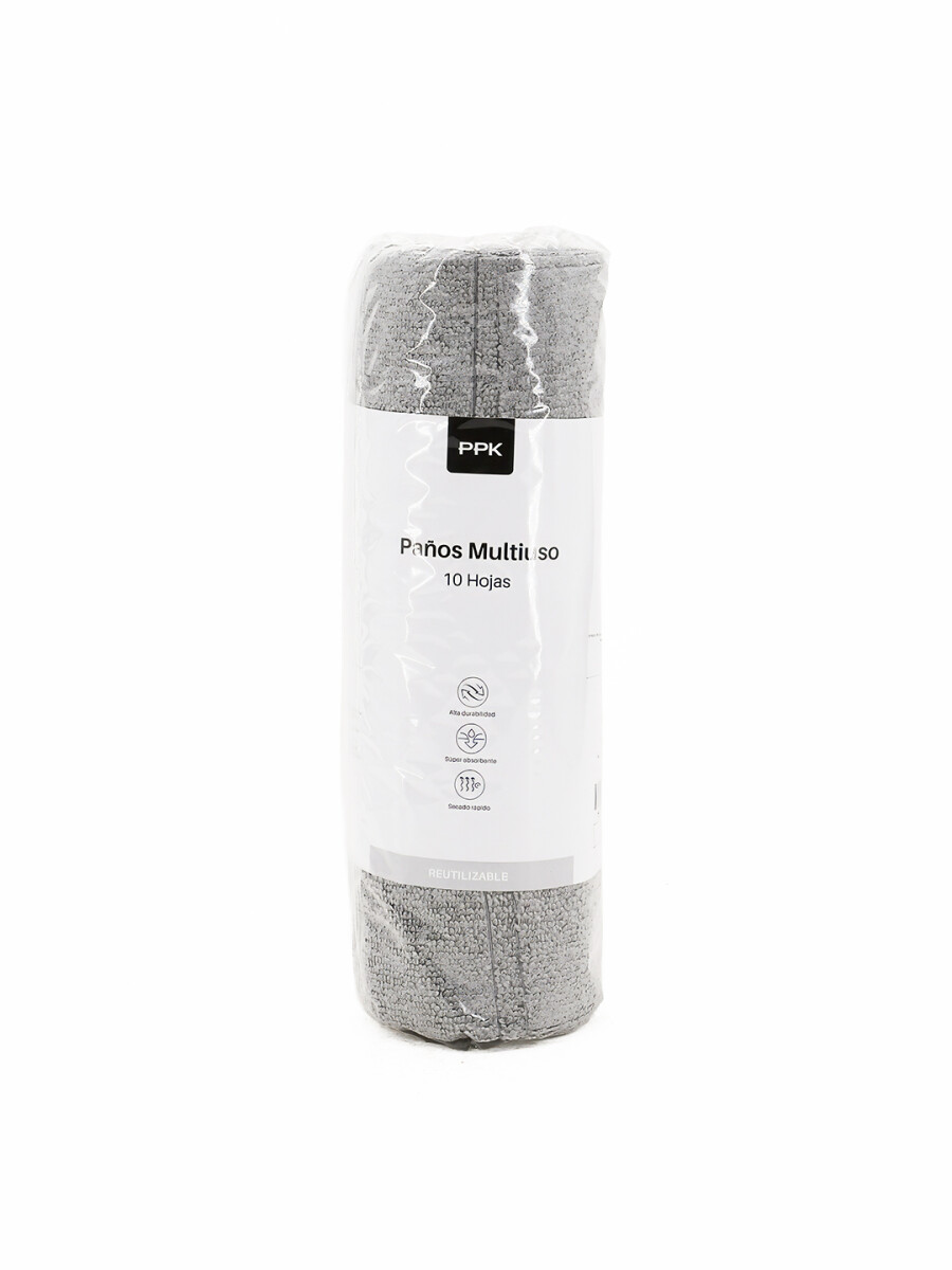 ROLLO DE PAÑOS 10 HOJAS - GRIS (V) 