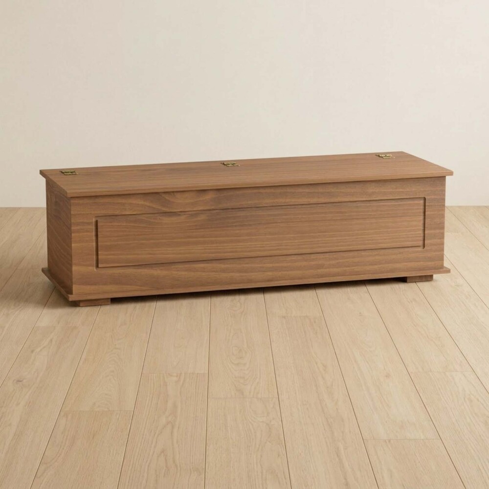 PIE DE CAMA C/BAÚL MADERA MARRON MEX