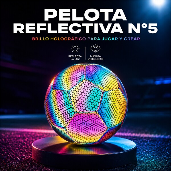 Pelota de Fútbol N°5 Reflectiva Holográfica COLORES