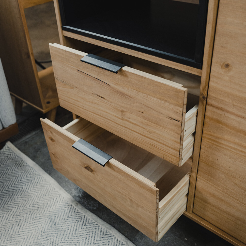 Aparador Bargueño Rack Living Comedor Madera Maciza - Denise Aparador Bargueño Rack Living Comedor Madera Maciza - Denise