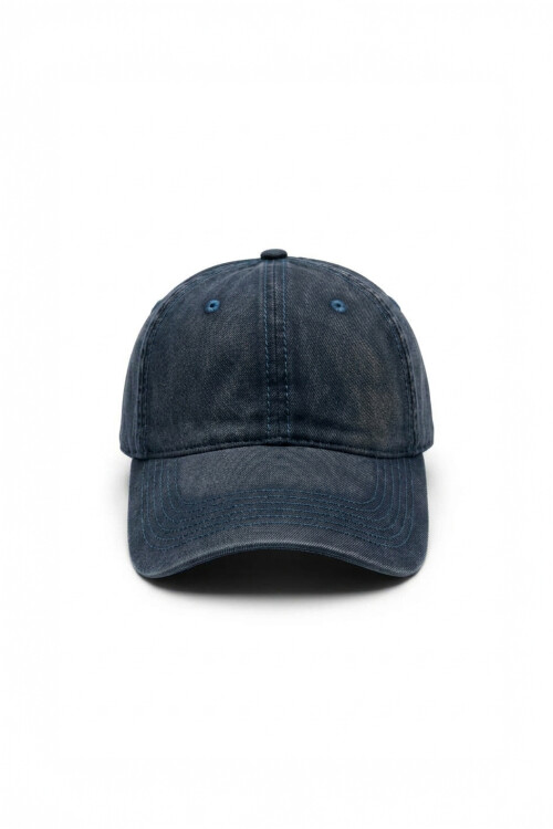 Cap washed pespuntes azul