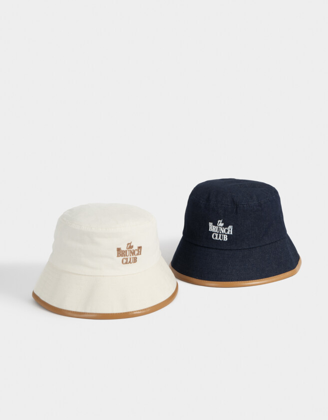 Sombreros Piluso Denim Con Tag - Blanco Crudo