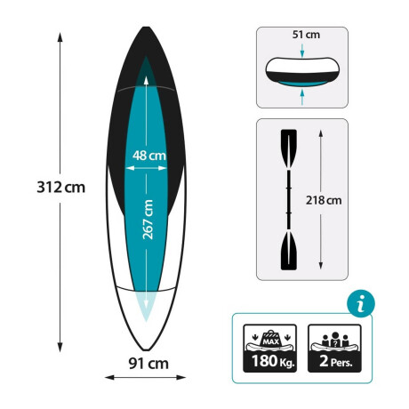 Kayak Intex Bote Inflable 2 Personas + Remo +inflador Kayak Intex Bote Inflable 2 Personas + Remo +inflador