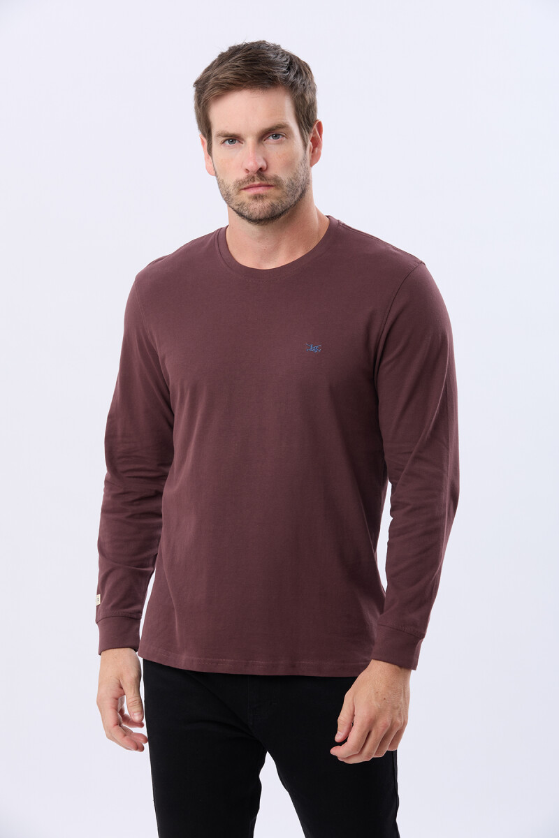REMERA LISA DE ALGODÓN - Bordo 