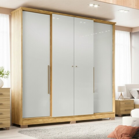 Ropero Armario 4 Puertas 2 Cajones 1 Perchero y Estantería - Marruecos / Blanco Off White Ropero Armario 4 Puertas 2 Cajones 1 Perchero y Estantería - Marruecos / Blanco Off White